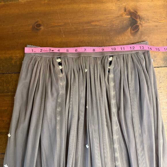 Sundance Adorabella Maxi Skirt Floral Embroidered Grey Taupe Women's Small Boho - Picture 10 of 11